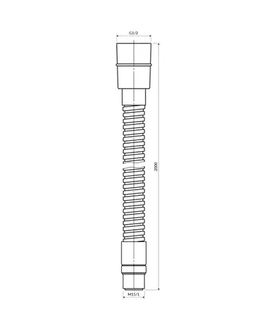 OMNIRES Hadice pro výsuvné sprchy, 200 cm chrom /CR/ 062XLCR