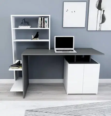 Psací stůl Melis - White, Anthracite