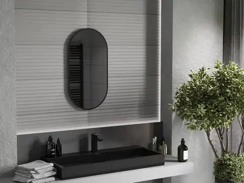 MEXEN Loft zrcadlo 75 x 40, černý rám 9851-075-040-000-70