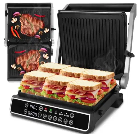Elektrický kontaktní gril SM5000W-PRO s LED displejem - 2500 W