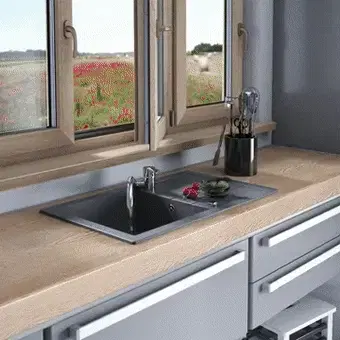Laveo Lila dřezová baterie stojánková, sklopný výtok U, chrom BLD_06LD
