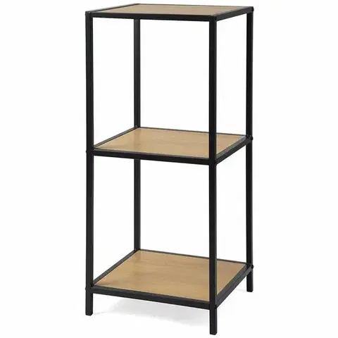 Kovový regál LOFTY Tower 3 OAK, 83 x 35 cm