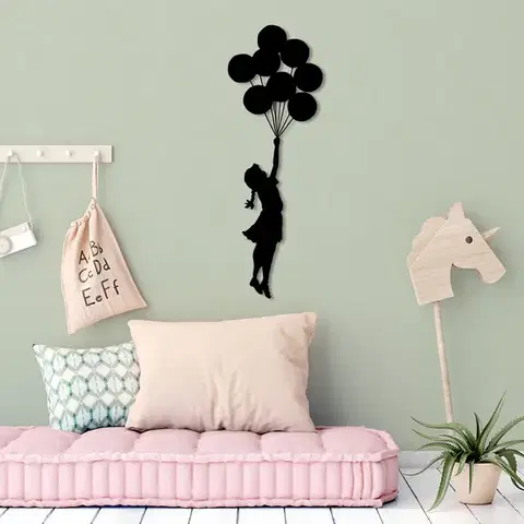 Wallity Nástěnná kovová dekorace Banksy 12 černá