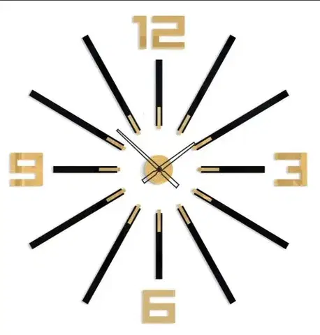 ModernClock 3D nalepovací hodiny Big Sheen černo-zlaté