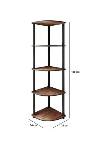 Knihovna Bookcase 5 Corner - Walnut