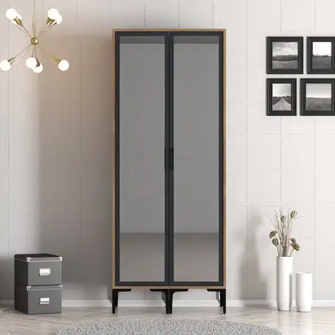 Šatní skříň Kumsal RR - Walnut, Anthracite