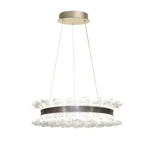TOLOSA lampa wisząca satyna nikiel 30W LED 3000, 4500,6500K kryształki bezbarwne