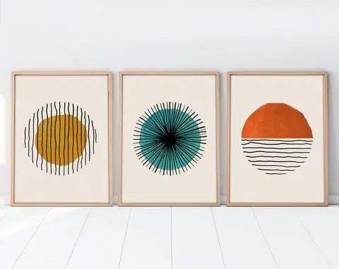 Dekorativní rámovaný obraz z MDF (3 kusy) Huhu12 - 50 x 35