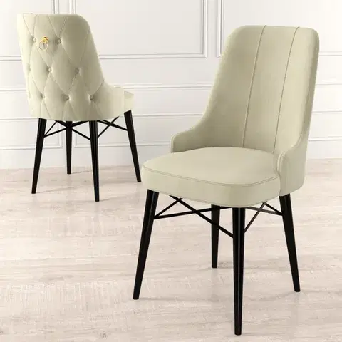 Sada židlí (6 kusů) Pare - Cream, Black