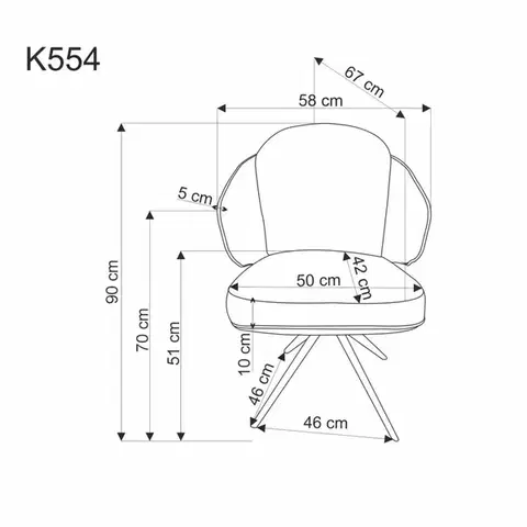Otočné jídelní křeslo K554 Halmar