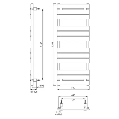 AQUALINE BONDECO otopné těleso 500x1266, bílá DC512W