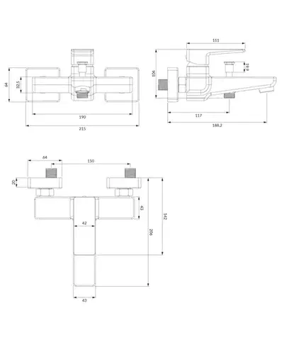 OMNIRES PARMA vanová baterie grafit /GR/ PM7430GR