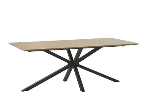 Estila Jídelní stůl Holstebro, dub/černý kov, 200 cm