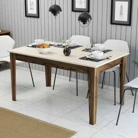 Jídelní stůl Milan 517 - Walnut, Cream
