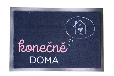 Mercury Flooring, Rohožka Konečně DOMA 40x60 cm, 40x60, modrá
