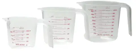 PROHOME - Odměrky 3ks, 250ml, 500ml, 1000ml, umělá hmota