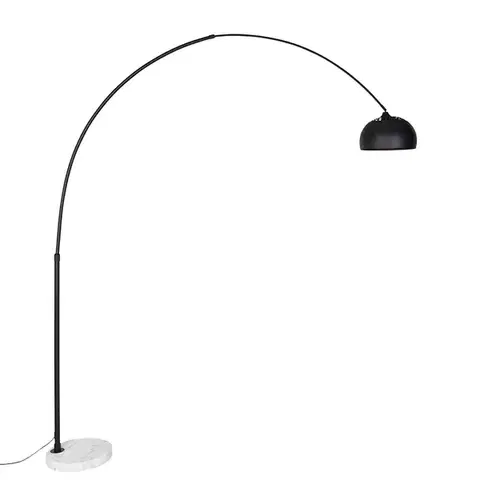 Moderní oblouková lampa černá s bílým nastavitelným - XXL