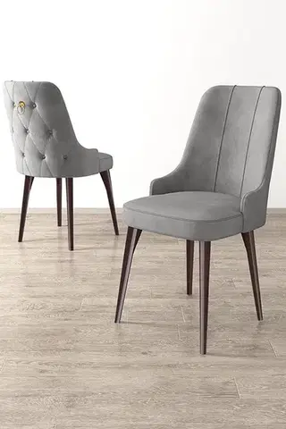 Sada židlí (6 kusů) Newa - Grey, Brown