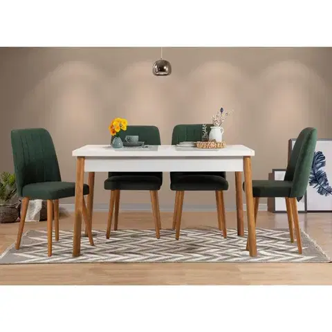 Set stolu a židlí (5 kusů) Costa White Atlantice-Green