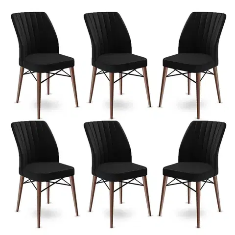 Sada židlí (6 kusů) Flex - Black, Brown