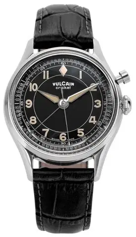 Vulcain Cricket Classique 36 mm - Black/Khaki numbers - Black Alligator