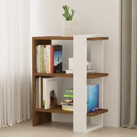 Knihovna Gaye Walnut White