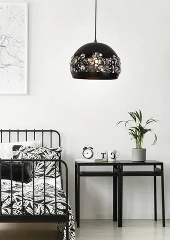 Závěsná stropní lampa 1X40W E27 černá JOLINA