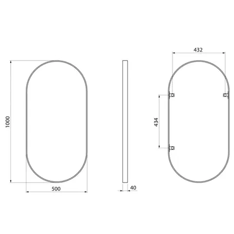 SAPHO AVONA oválné zrcadlo v rámu 50x100cm, zlato mat AV500G