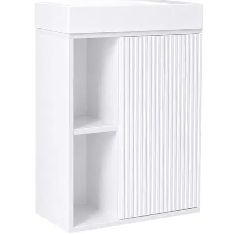 CERANO Umyvadlová skříňka pro WC Sofia bílá matná + umyvadlo z lit. mramoru Sofia bílá matná 50x70x25  CER-424404