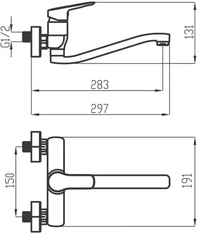 NOVASERVIS Dřezová umyvadlová baterie 150 mm Metalia 54 FLOW, chrom 54070,0E