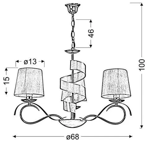 Stropní svítidlo chromový lustr 3x40W E14 Denis