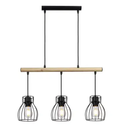 Závěsná lampa černá 3x60W Bernita
