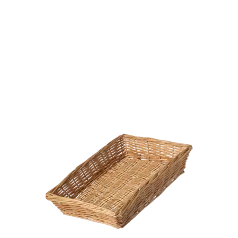 Hranatý proutěný košík na chléb 34 × 25 × 6,6 cm — Flow Wicker - 593684