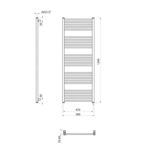 SAPHO METRO-E elektrické otopné těleso rovné 500x1340, 500 W, bílá ME513