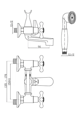 INVENA Vanová baterie ROMA BW-21-00S-L
