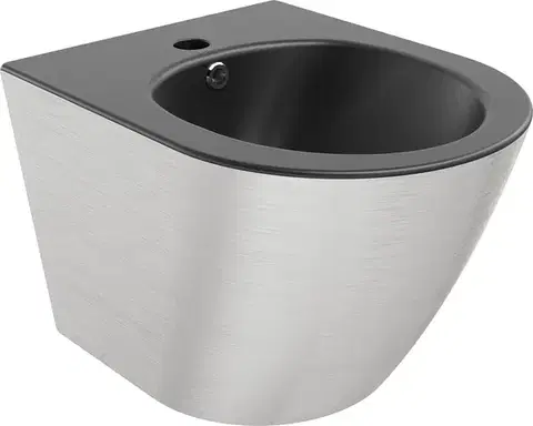 MEXEN Lena bidet závěsný, černá mat/stříbrná vzor 35224873