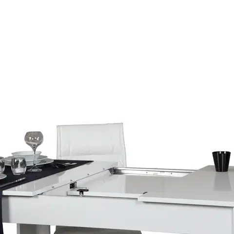 Extendable Dining Table Oblo - Shiny White