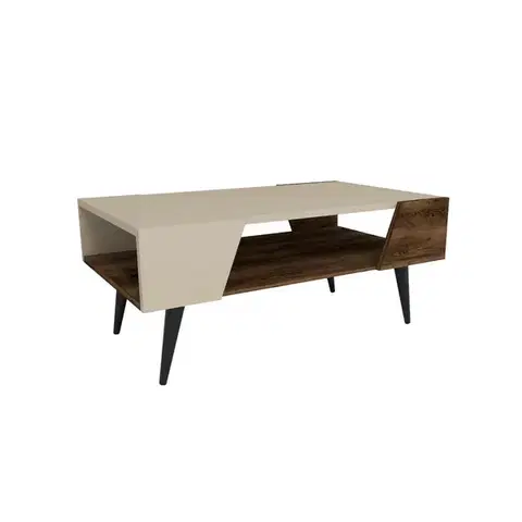 Konferenční stolek Aren Beige and Light Walnut