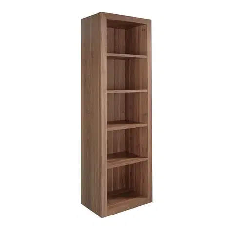 Estila Luxusní moderní knihovna Vita Naturale s pěti policemi a minimalistickým designem v ořechové hnědé barvě 200 cm