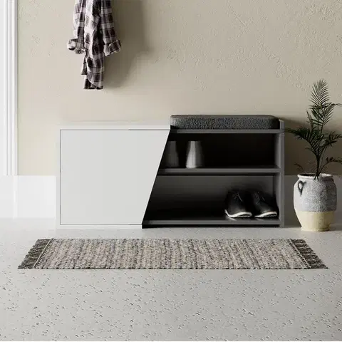 Botník Fiona Bench - Anthracite, White