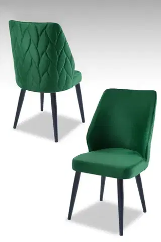 Sada židlí (4 kusy) Pufi - Green, Black