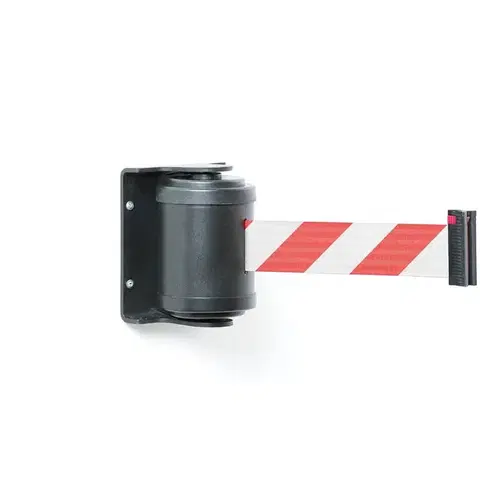 Zahrazovací pás, 180°, 4500 mm, černá, červenobílý pás