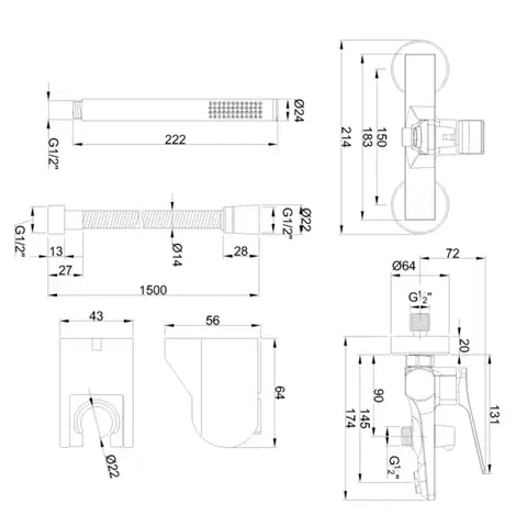 INVENA Vanová baterie NERI PLUS  TREND měď BW-P1-014-L