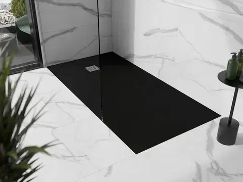 MEXEN Stone+ sprchová vanička obdélníková 180x70, černá 44707018