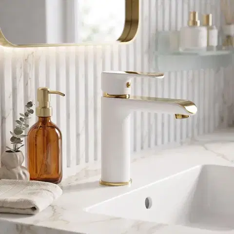 REA Umyvadlová baterie Bloom bílá/zlatá REA-B9919