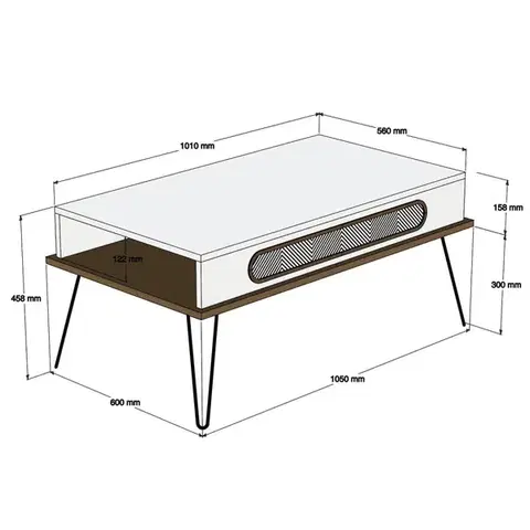 Konferenční stolek Ekol - Walnut