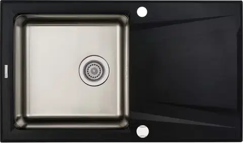 DEANTE Prime grafit metalic Granitovo ocelový dřez, 1 bowl s odkapávačem ZSR_G113