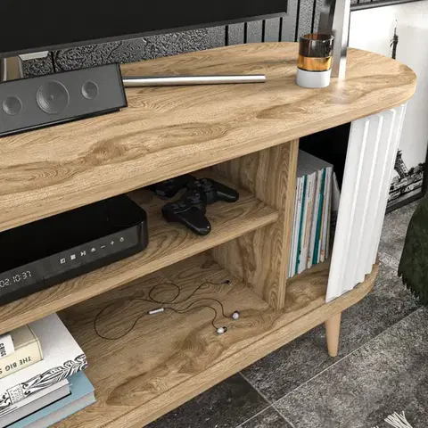 TV stolek Stor - Oud Oak, White
