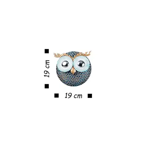 Dekorativní kovový doplněk na zeď Owl 3 - Silver