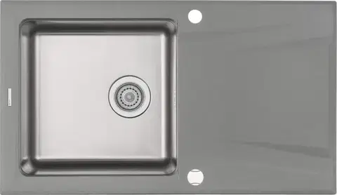 DEANTE Prime šedá metalic Granitovo ocelový dřez, 1 bowl s odkapávačem ZSR_S113